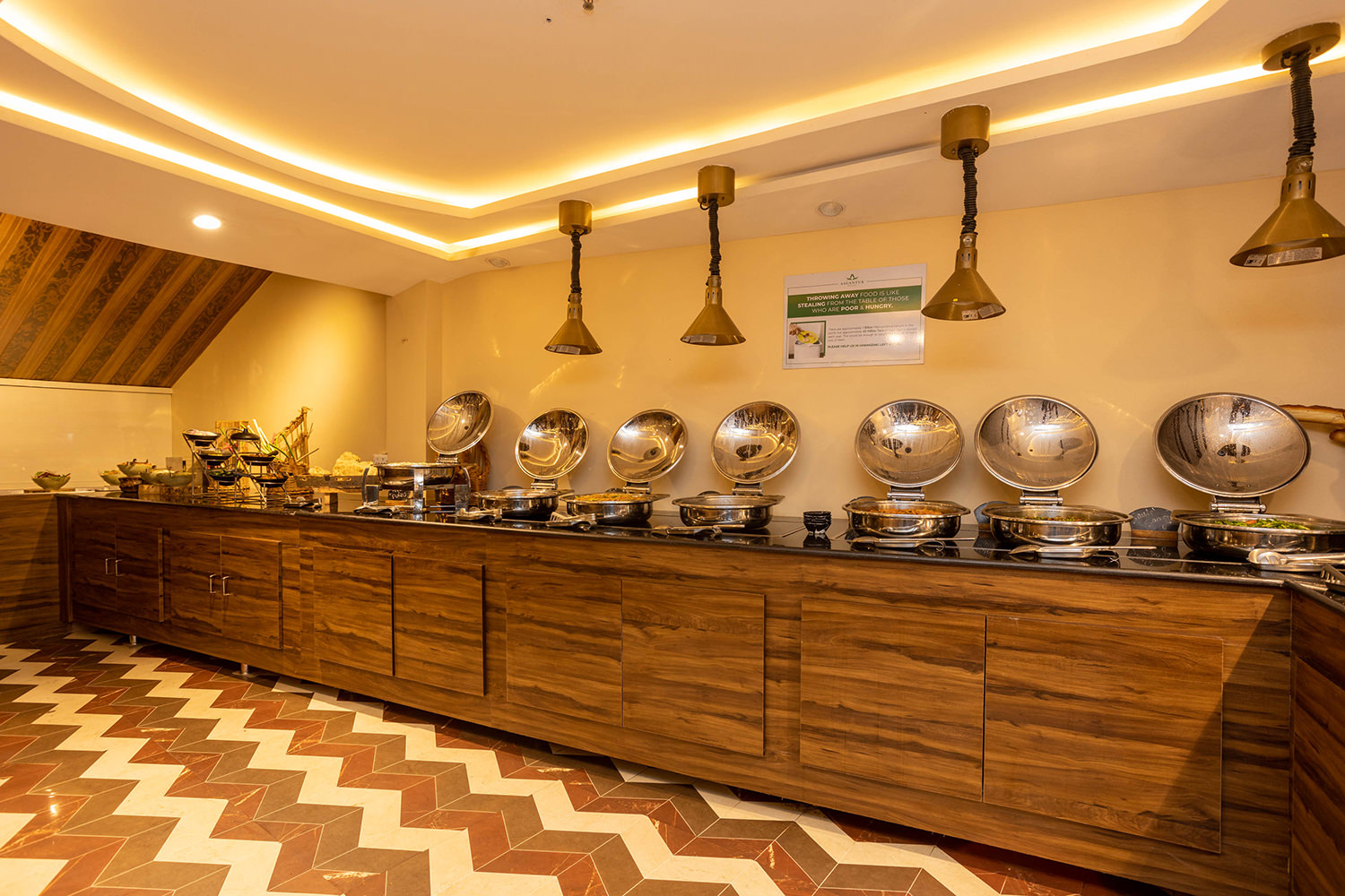 Buffet setup at Aagantuk Resort